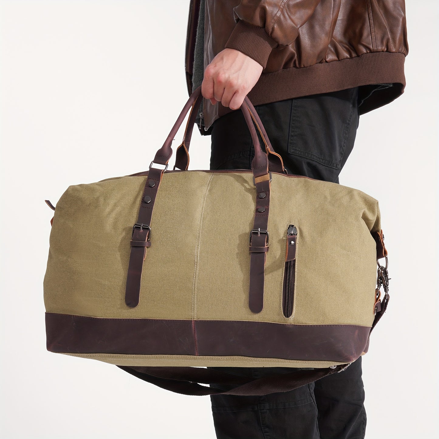 Sac week-end homme toile cuir tendance et durable